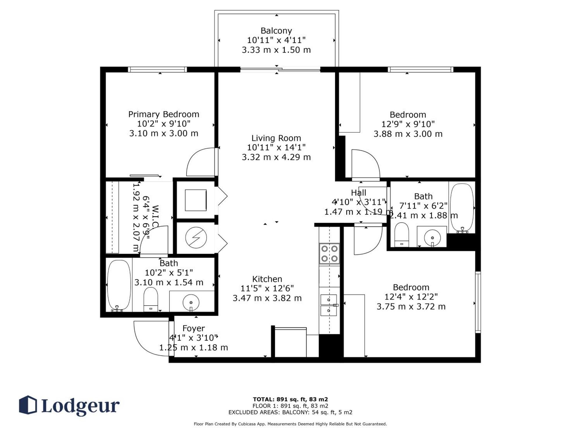 Three-Bedroom Apartment Balcony
