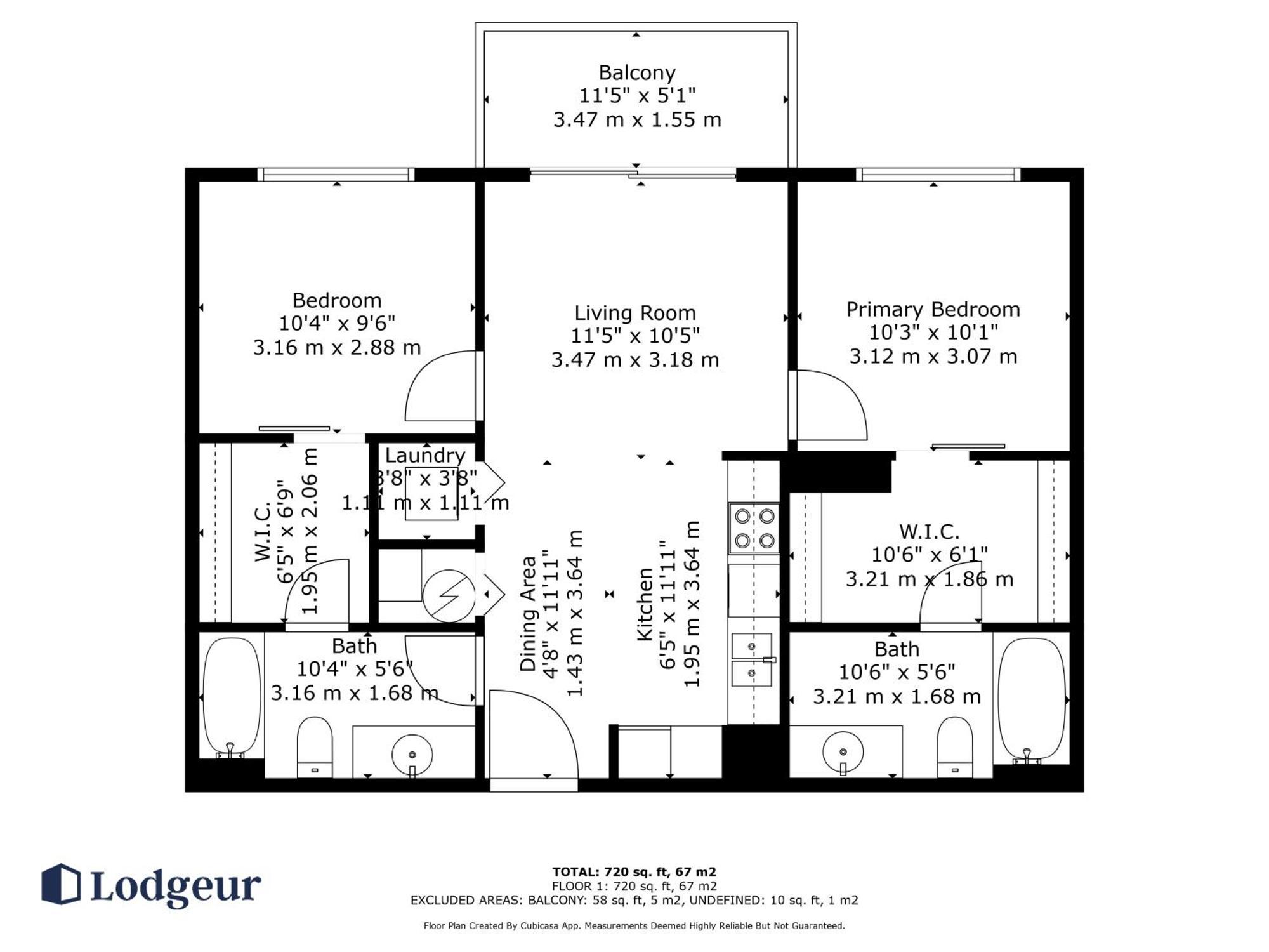 Two-Bedroom Apartment Balcony