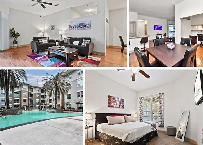 Stylish Open Concept Apt With King Bed, Walking Distance From Nrg Texans Stadium, 1 Mile To Med Center, Free Parking Houston